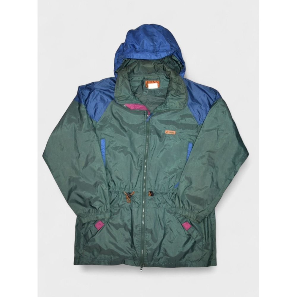 Vintage Gerry Jacket Mens L Windbreaker Parka Color Block Mid Length Hooded
